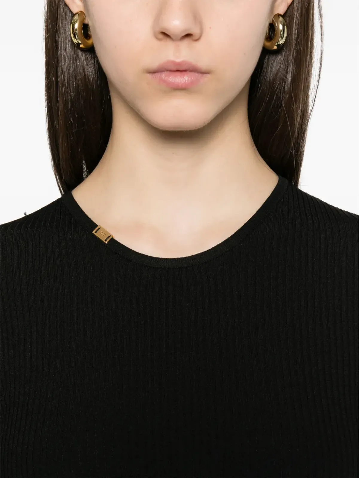 Elisabetta Franchi リブ編みミディドレス - ブラック - 画像5