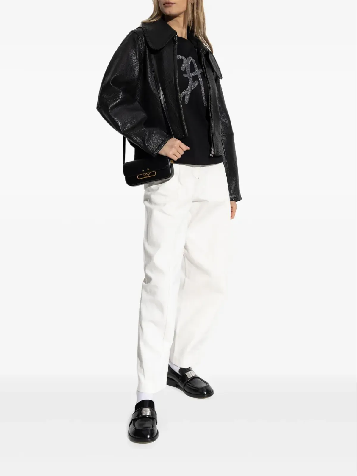 Emporio Armani コットン ワイドレッグパンツ - 画像2