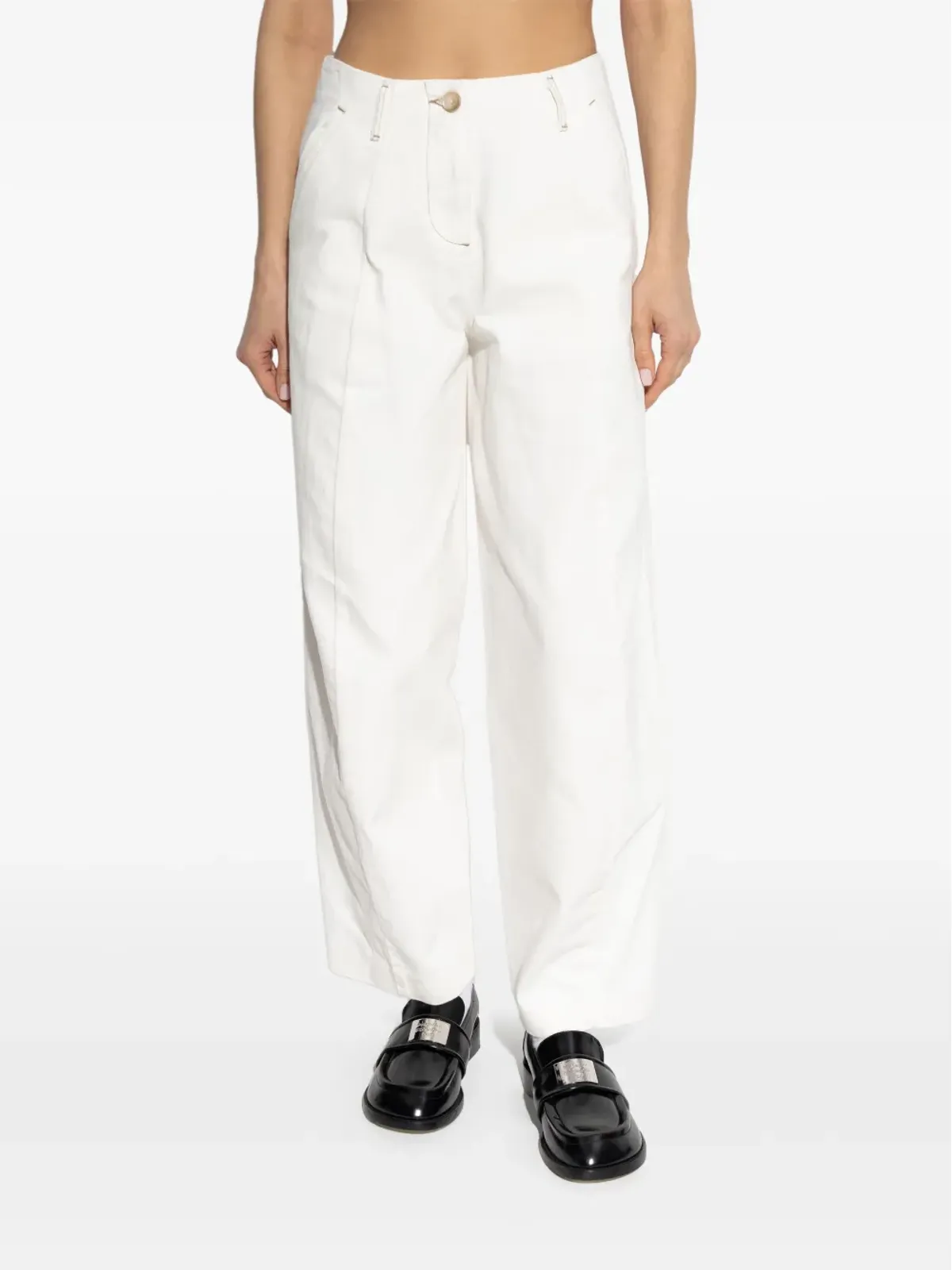 Emporio Armani コットン ワイドレッグパンツ - 画像3