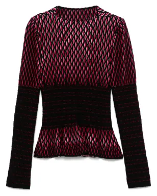 Alaïa Pre-Owned 2000s フルジャカードセーター（レッド） - サムネイル1