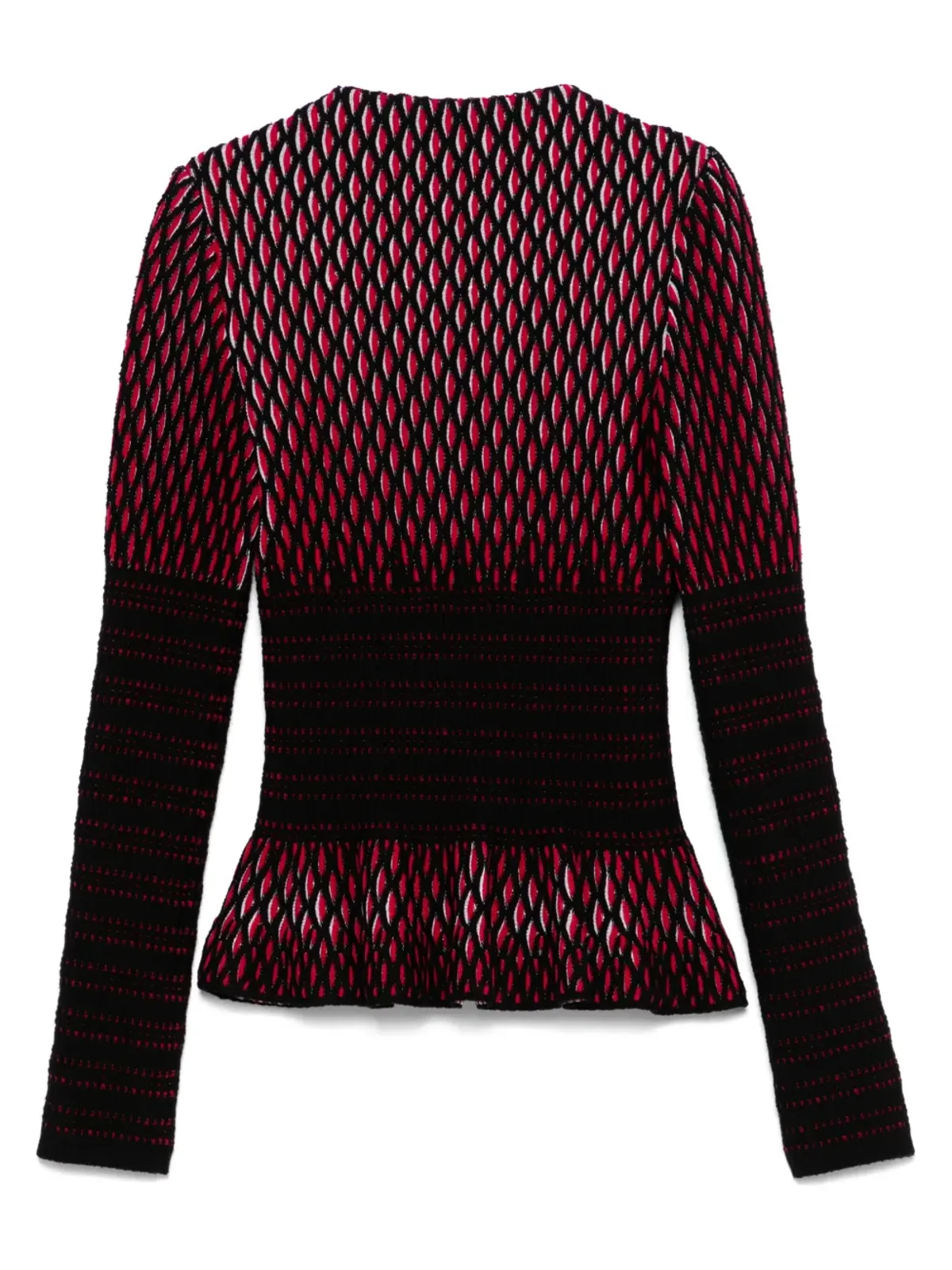Alaïa Pre-Owned 2000s フルジャカードセーター（レッド） - 画像2