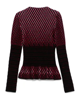 Alaïa Pre-Owned 2000s フルジャカードセーター（レッド） - サムネイル2