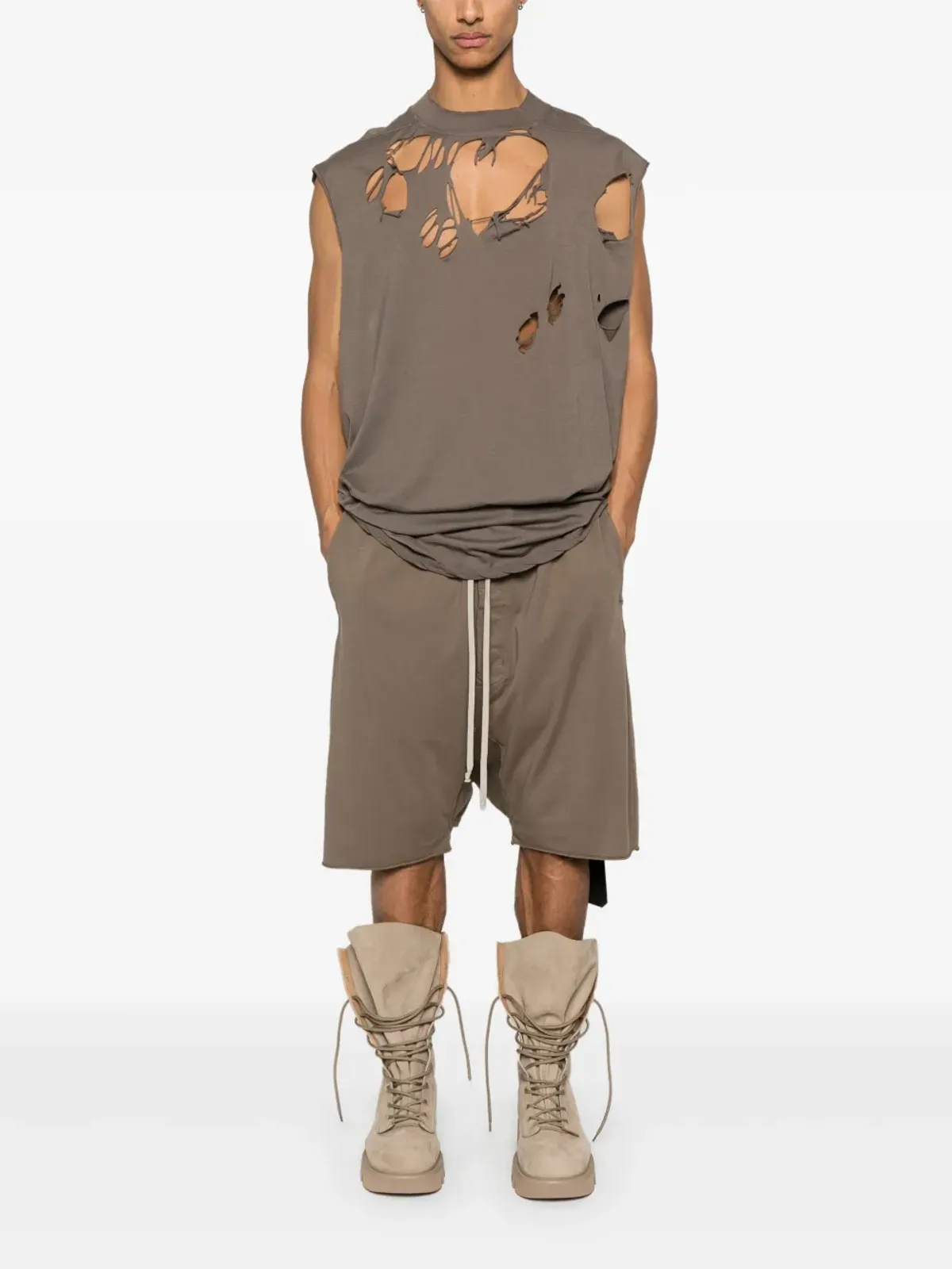 Rick Owens DRKSHDW タープタンクトップ - ブラウン - 画像2