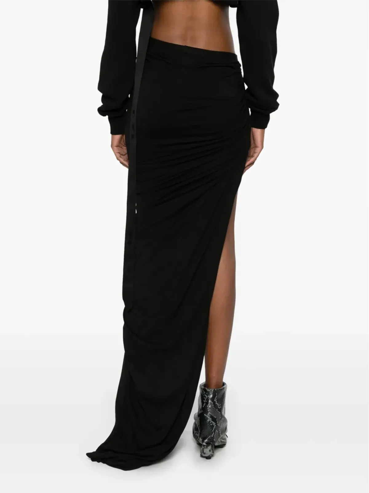 Rick Owens DRKSHDW Soft Edfu maxi skirt - ブラック - 画像4