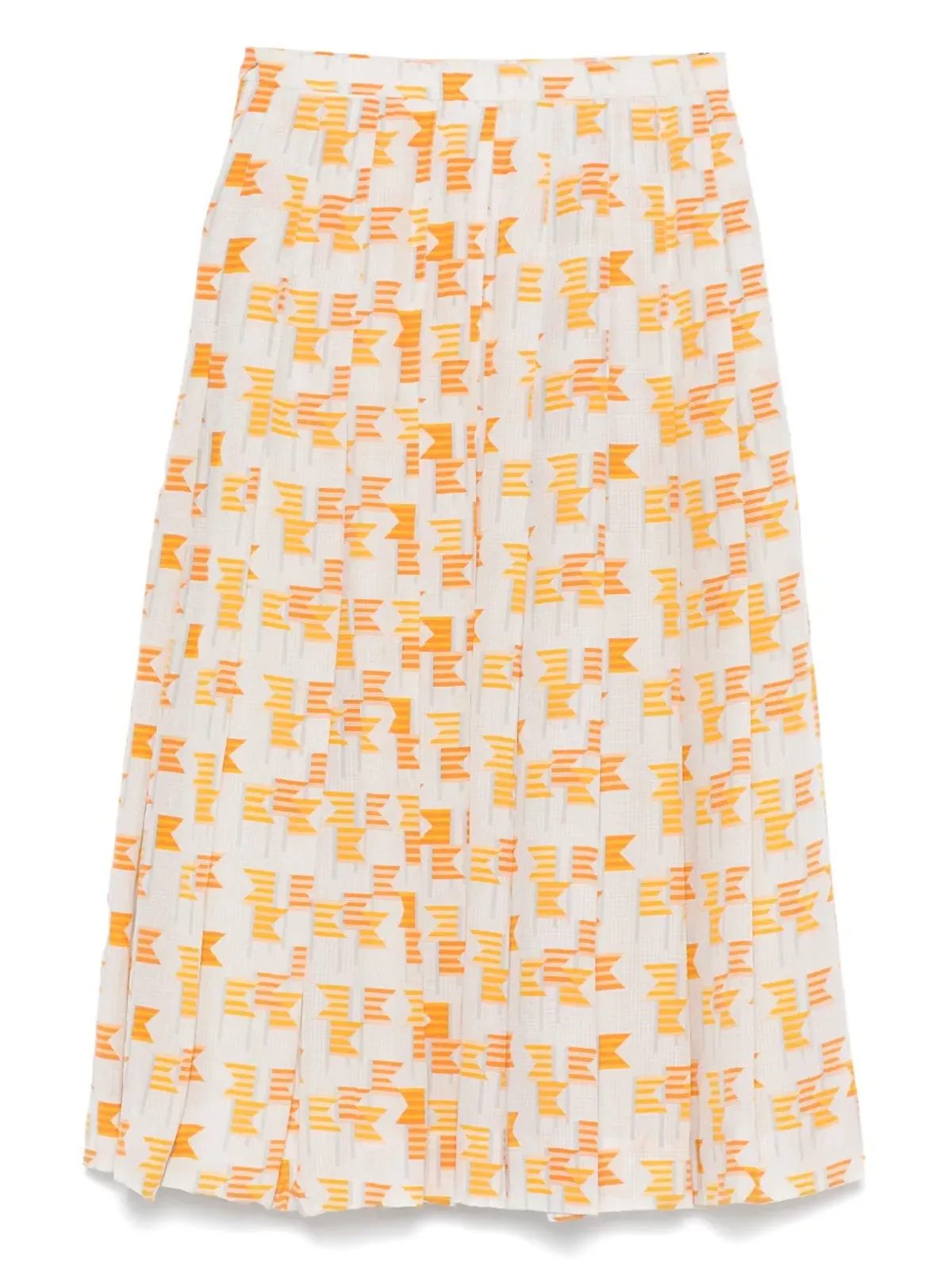 Hermès ビンテージ 1970年代 ミックスプリント ミディスカート - ネチュラル系 - 画像2