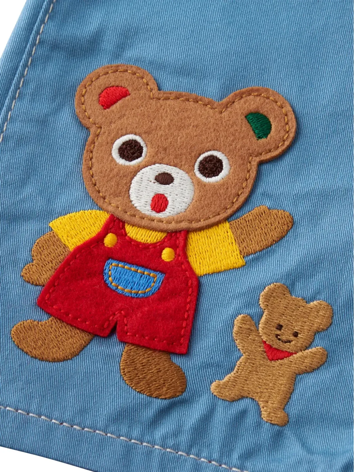 Miki House patch-detail trousers - Blue - 画像3