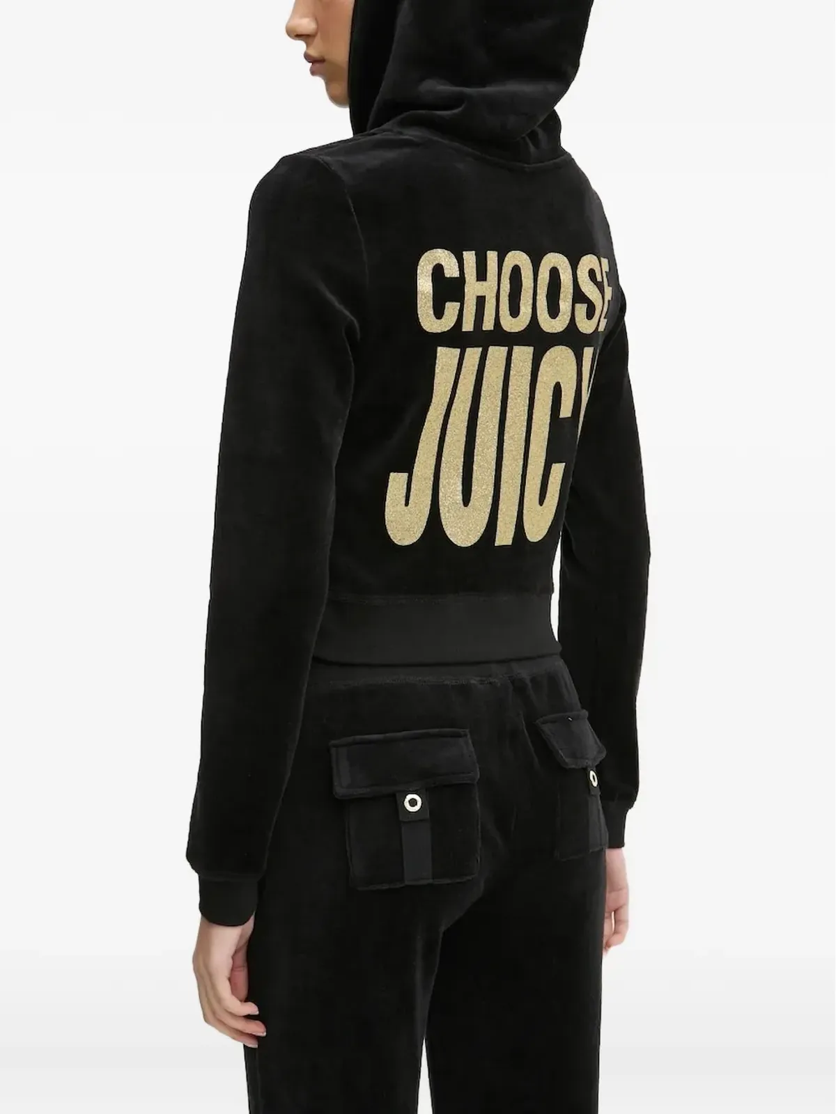Juicy Couture フード付きベロア ジップアップ トップス - 画像2
