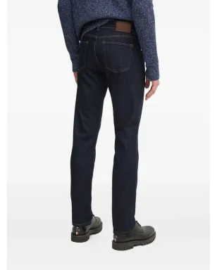 Hackett レザーパッチデニムジーンズ ブルー - サムネイル2