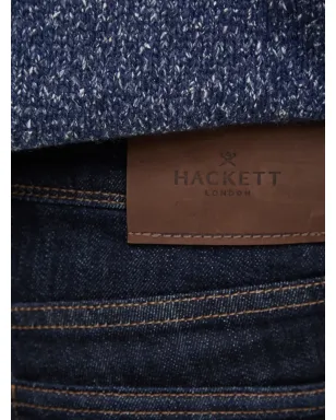 Hackett レザーパッチデニムジーンズ ブルー - サムネイル3