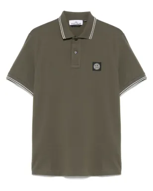 Stone Island ピケ ポロシャツ - グリーン - サムネイル1