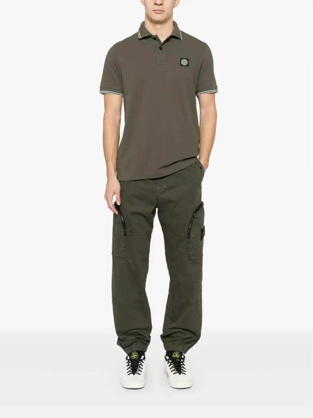 Stone Island ピケ ポロシャツ - グリーン - 画像2