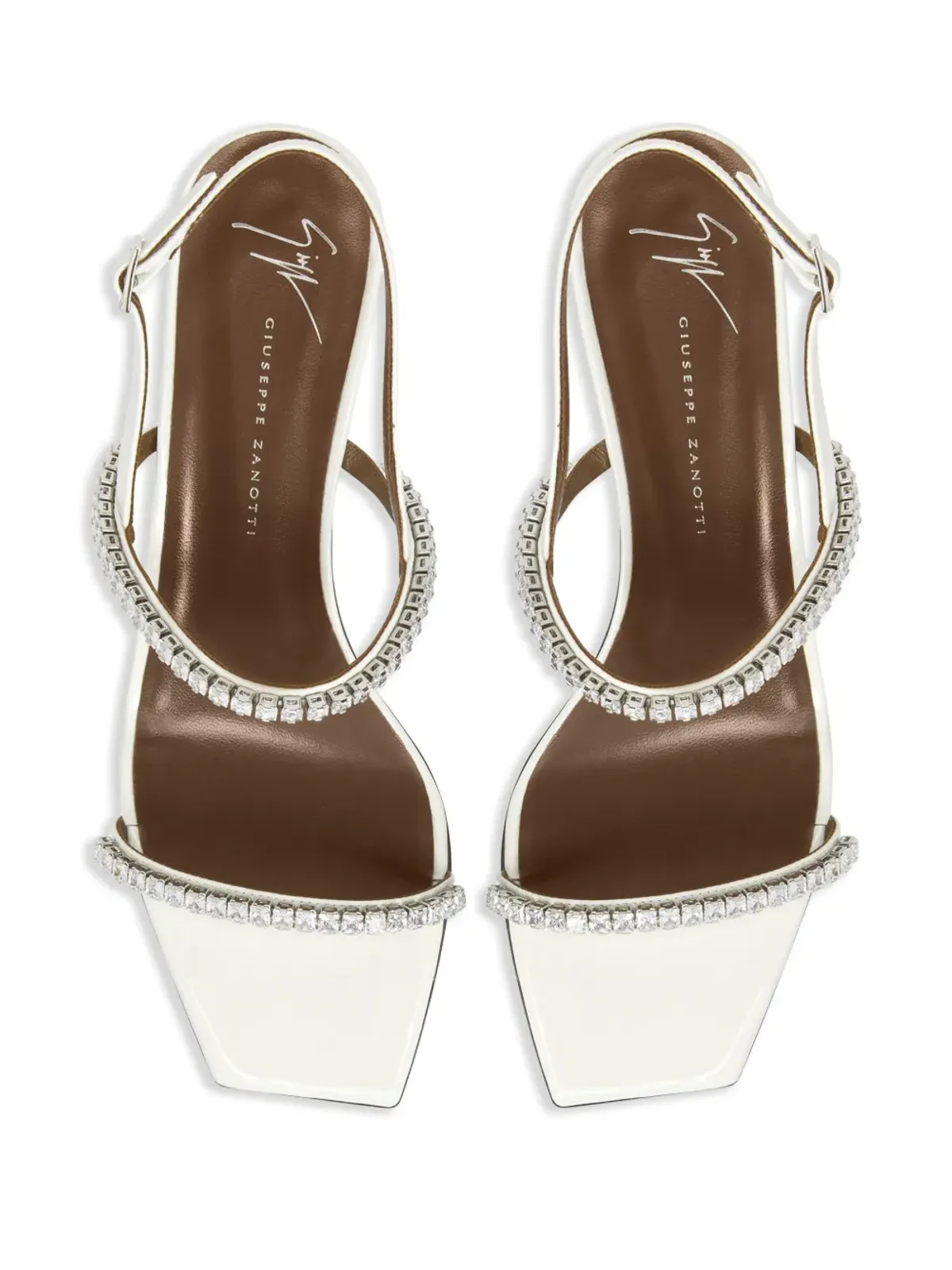 Giuseppe Zanotti 45mm Velentine Crystal サンダル - ホワイト - 画像4