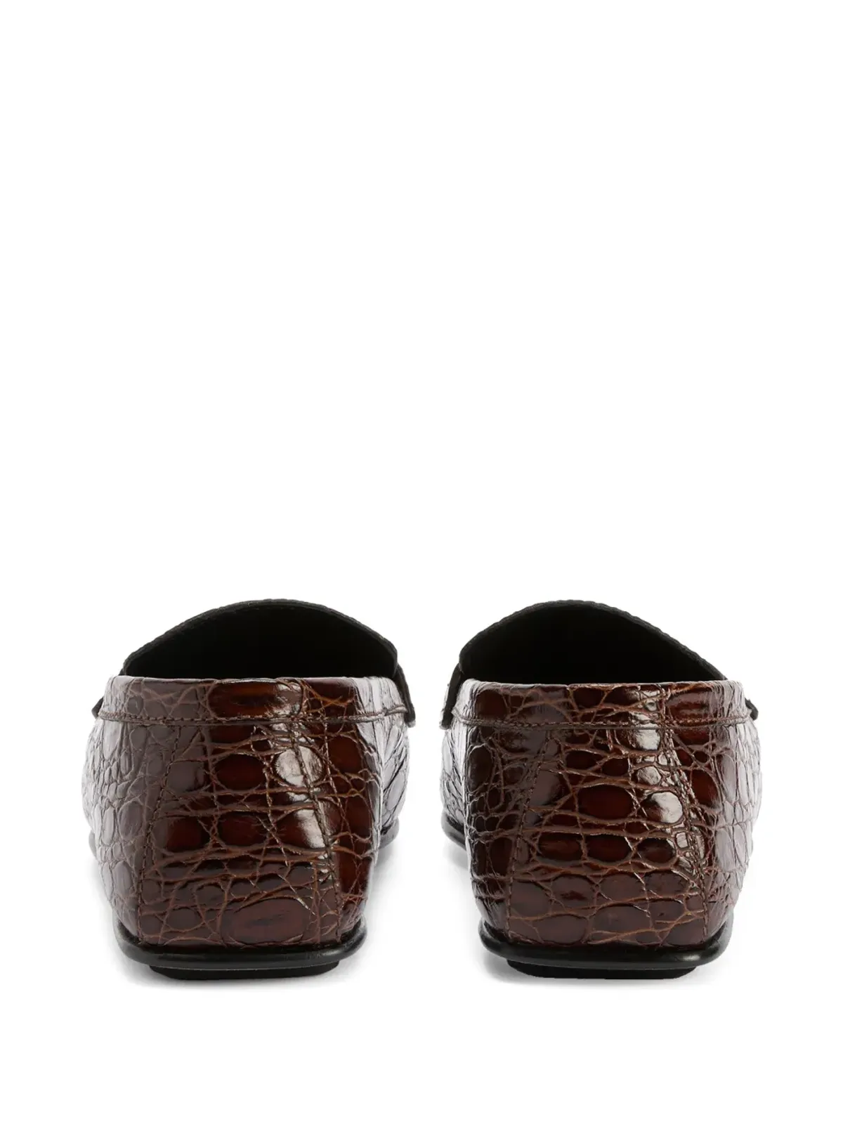 Giuseppe Zanotti クリストフ クロコダイルエンボスド ローファー - ブラウン - 画像3