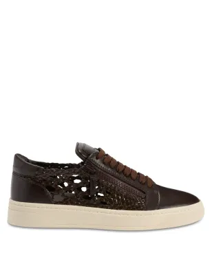 Giuseppe Zanotti GZ94 ダブルジップ ロー・トップ 編み込みスニーカー ブラウン - サムネイル1