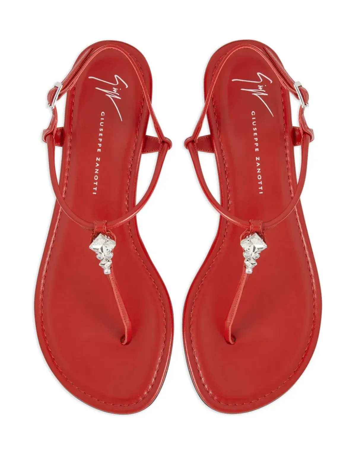 Giuseppe Zanotti Anyelle レザーサンダル - レッド - 画像3
