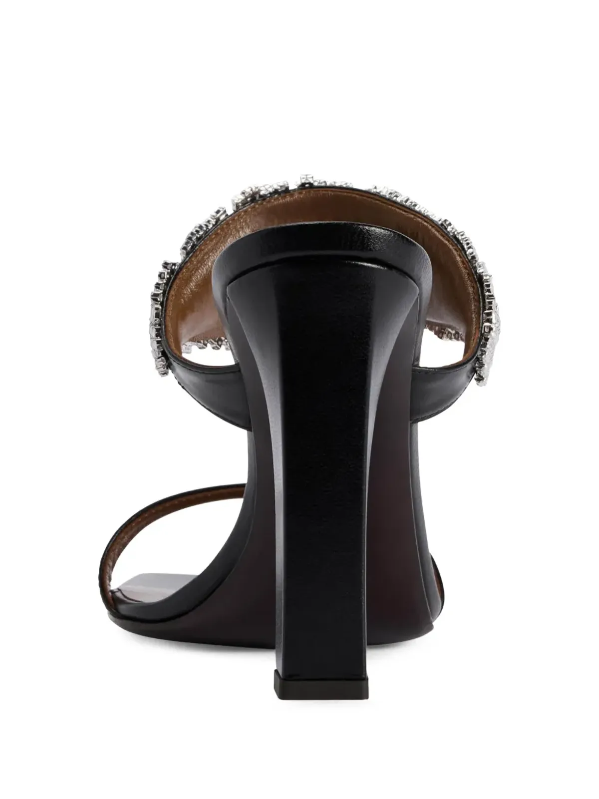 Giuseppe Zanotti 105mm ティアラ風ラインストーン装飾 レザーサンダル - ブラック - 画像3