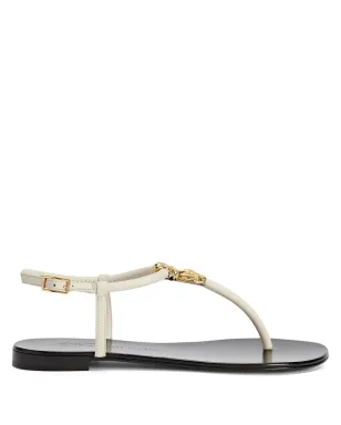 Giuseppe Zanotti タイストラップ フラットレザーサンダル - ホワイト - サムネイル1