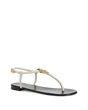 Giuseppe Zanotti タイストラップ フラットレザーサンダル - ホワイト - サムネイル2