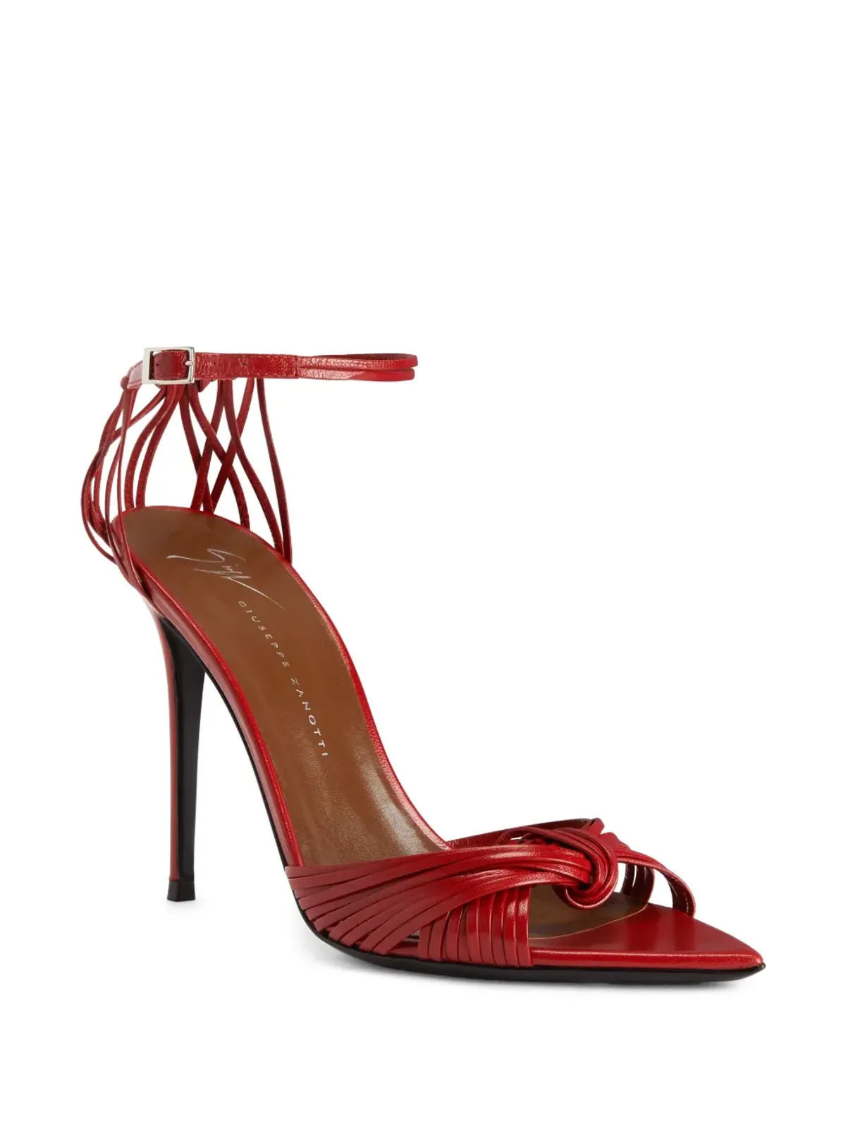 Giuseppe Zanotti 105mm インティリゴ ノット サンダル - レッド - 画像2