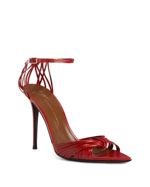Giuseppe Zanotti 105mm インティリゴ ノット サンダル - レッド - サムネイル2