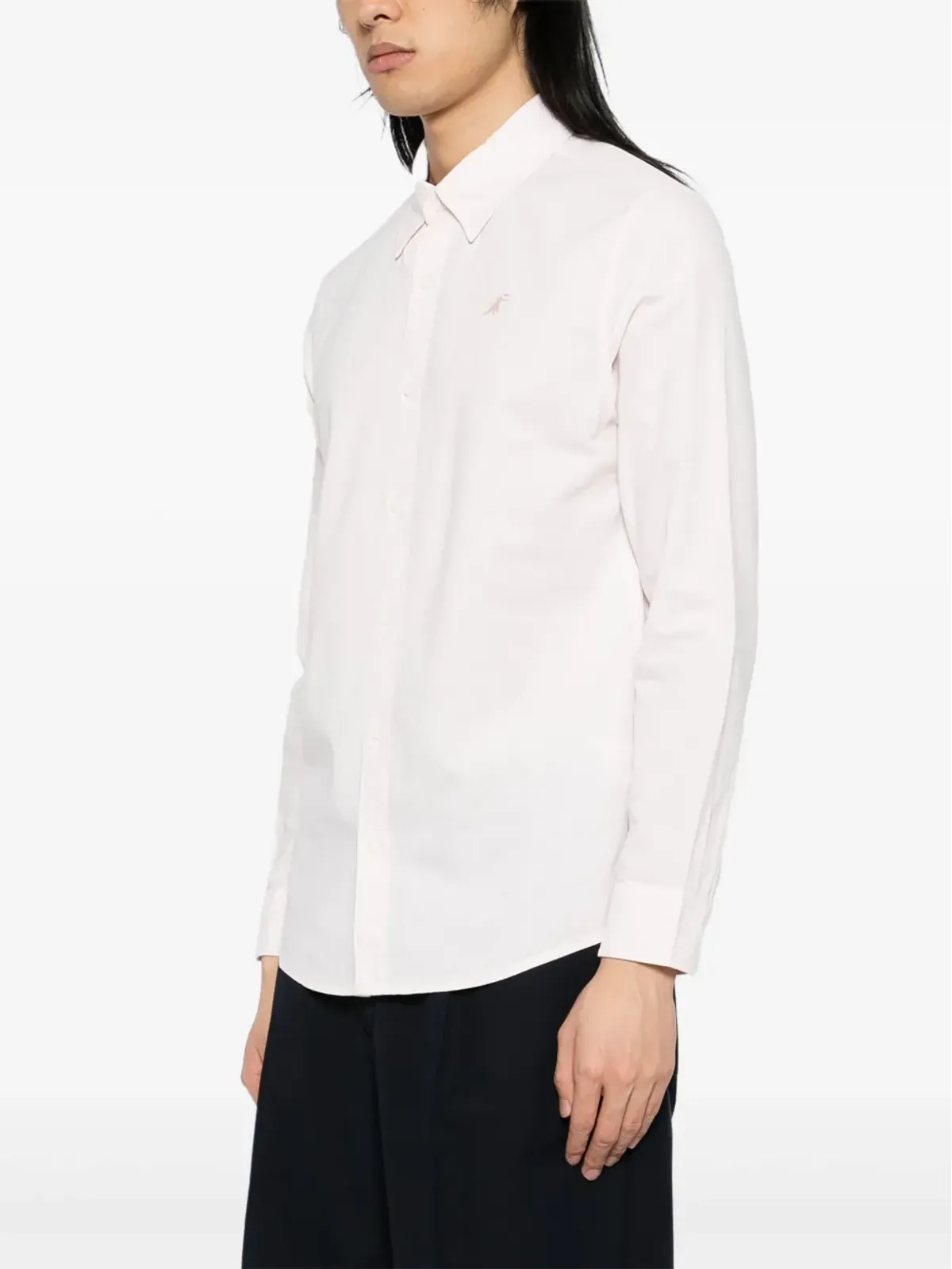 SPORT b. by agnès b. dinosaur-embroidered striped shirt - Pink - 画像3