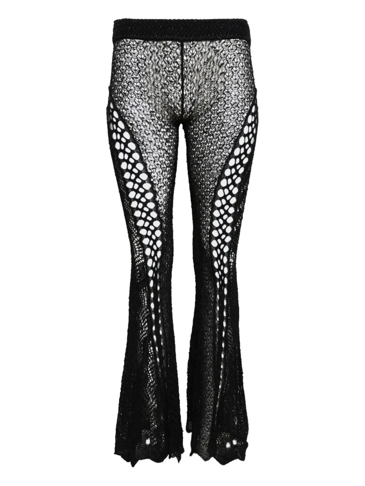Roberta Einer クロシェ編みのフレアパンツ - ブラック - 画像1