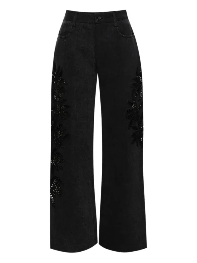 Diotima diotima Stulla floral-lace jeans - Blackの商品画像