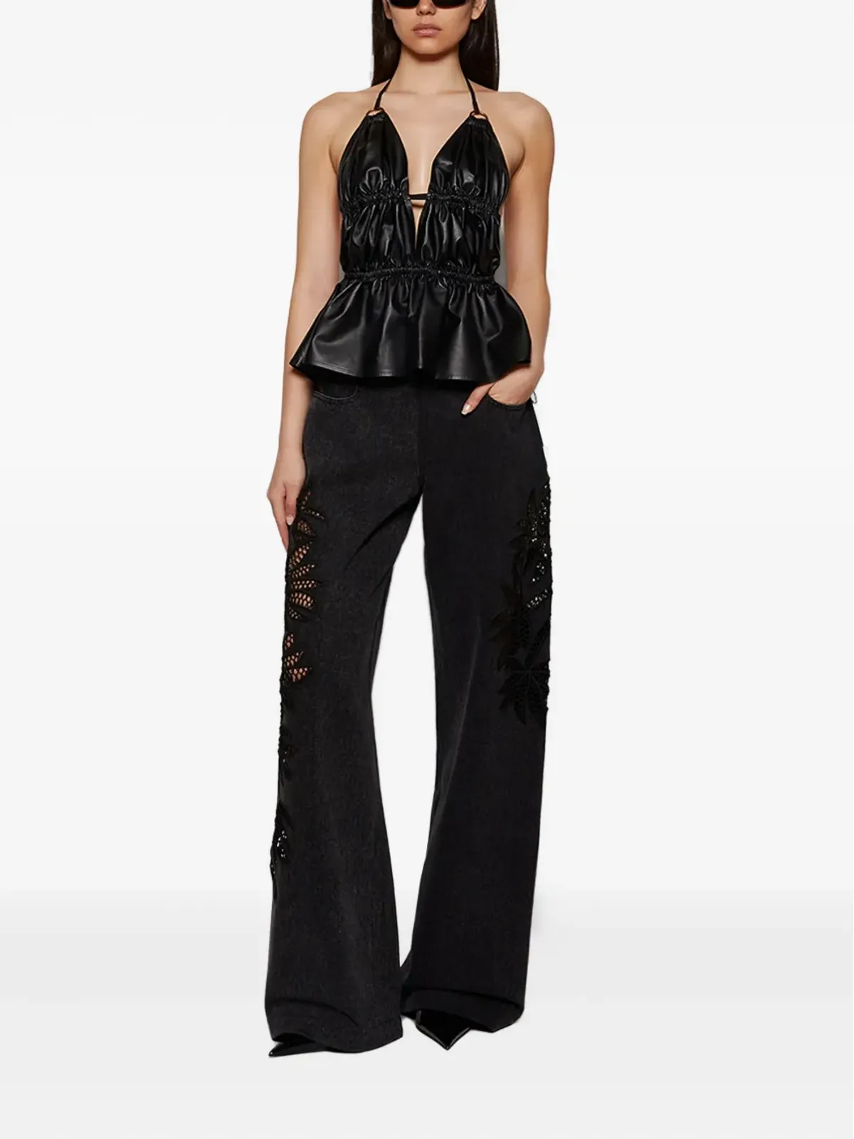 diotima Stulla floral-lace jeans - Black - 画像2
