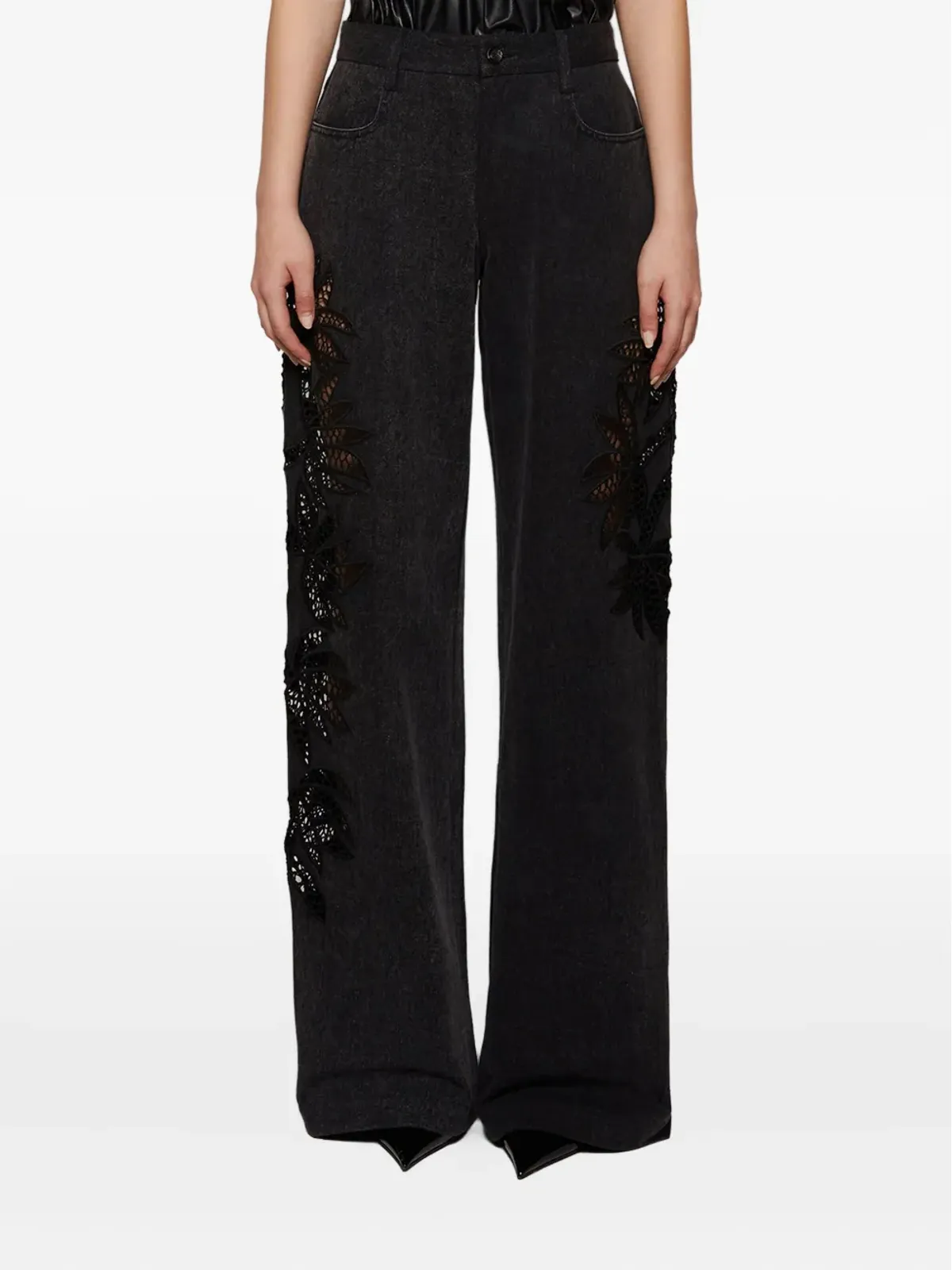 diotima Stulla floral-lace jeans - Black - 画像3