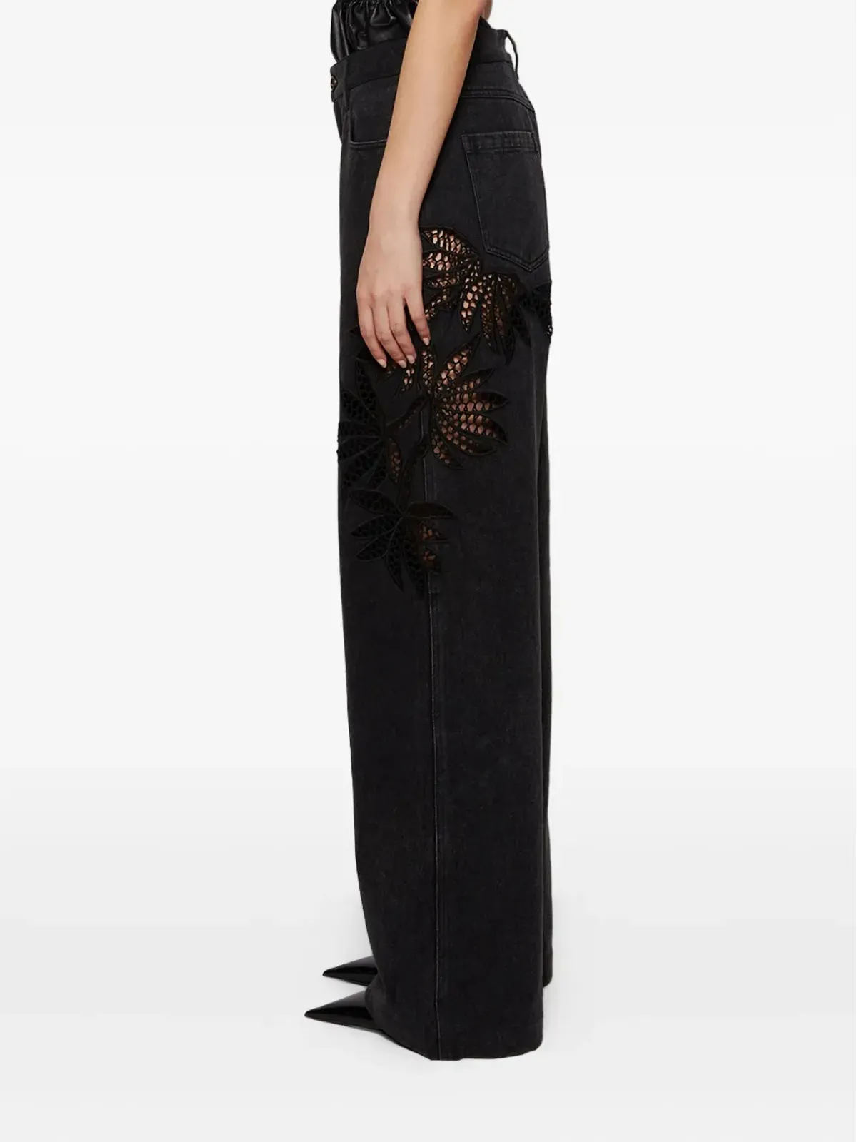 diotima Stulla floral-lace jeans - Black - 画像4