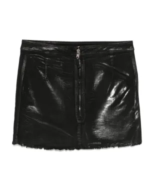 Rick Owens DRKSHDW コーティング加工のミニスカート - ブラック - サムネイル2