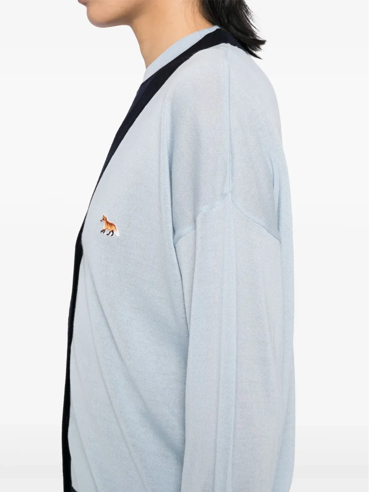 Maison Kitsuné ベビー・フォックスのパッチ付き ツートーン カーディガン - 画像5