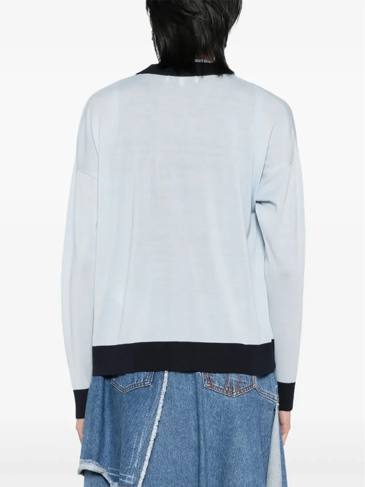 Maison Kitsuné ベビー・フォックスのパッチ付き ツートーン カーディガン - 画像4