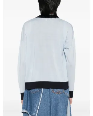 Maison Kitsuné ベビー・フォックスのパッチ付き ツートーン カーディガン - サムネイル4