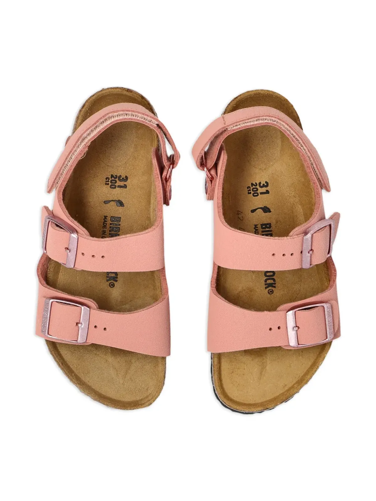 Birkenstock Kids ミラノサンダル ピンク - 画像4