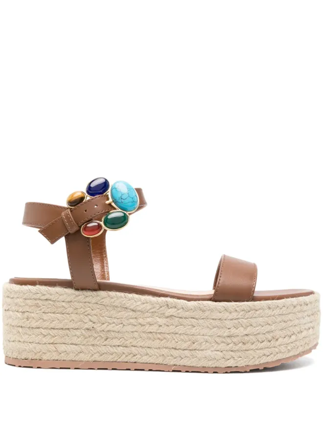 Gianvito Rossi Gianvito Rossi 65mm ストーン付きエスパドリーユ - ブラウンの商品画像