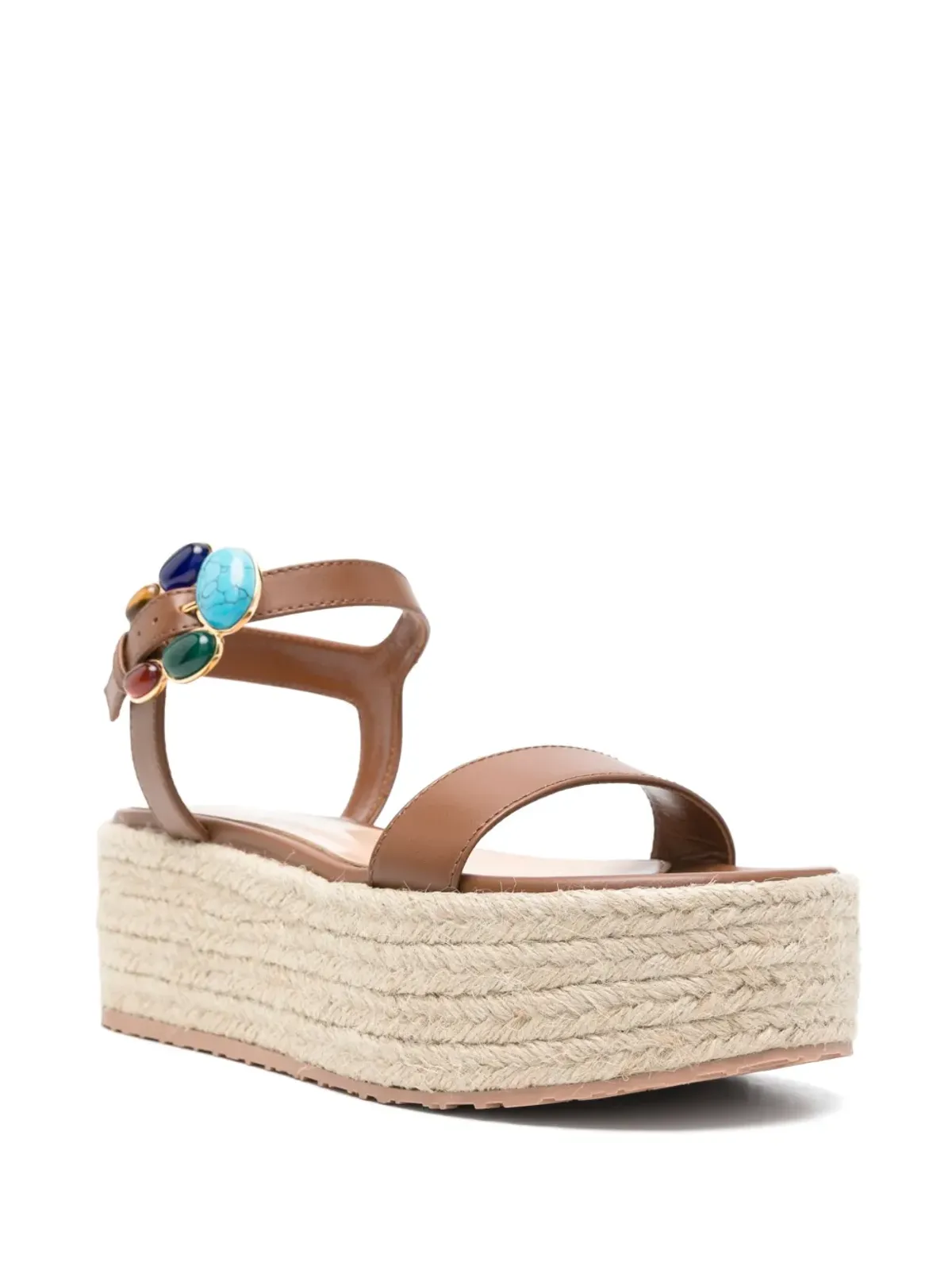 Gianvito Rossi 65mm ストーン付きエスパドリーユ - ブラウン - 画像2