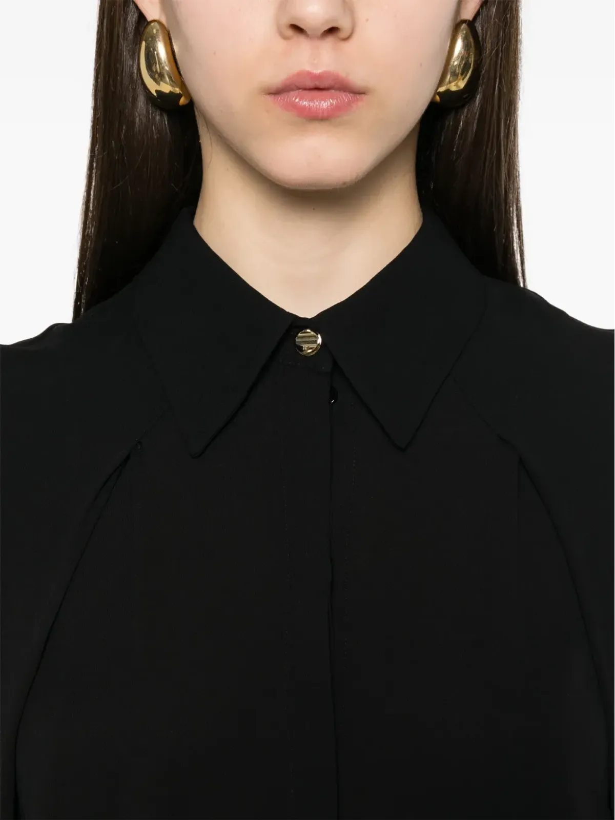 Elisabetta Franchi クレープシャツ - ブラック - 画像5