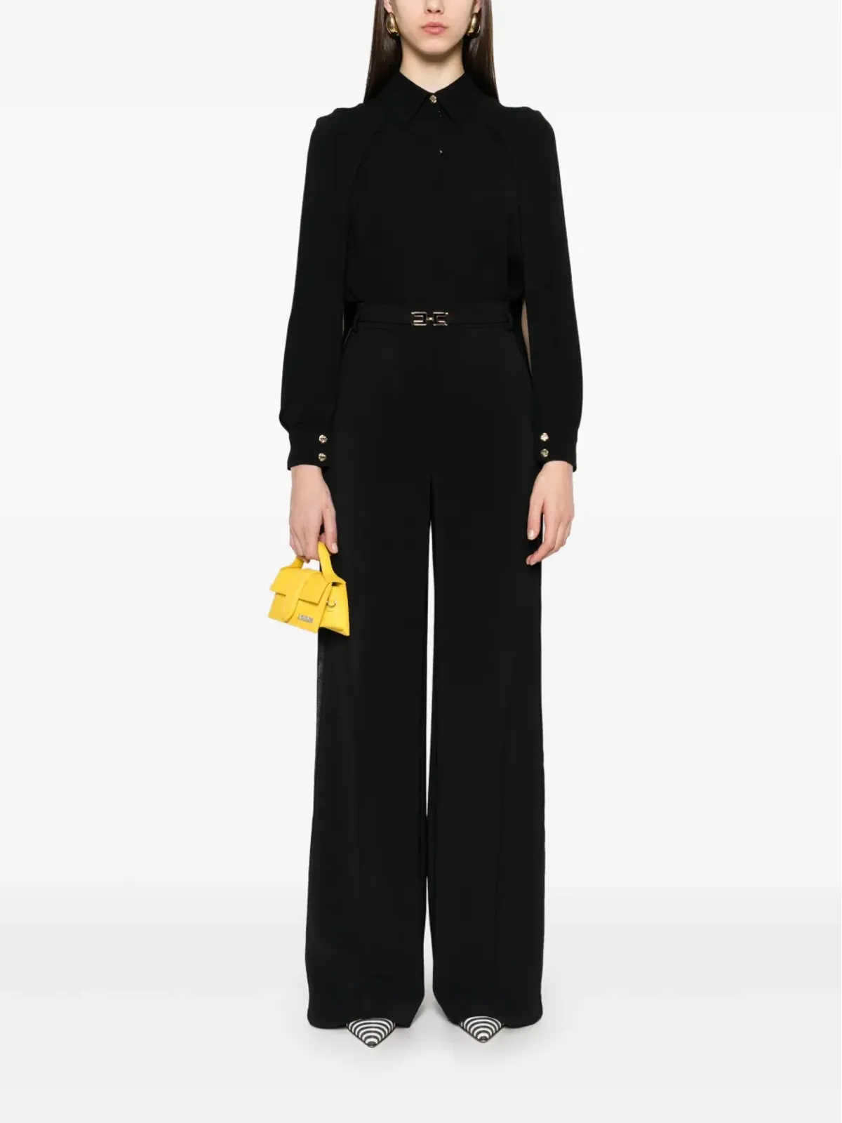 Elisabetta Franchi クレープシャツ - ブラック - 画像2