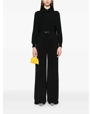 Elisabetta Franchi クレープシャツ - ブラック - サムネイル2