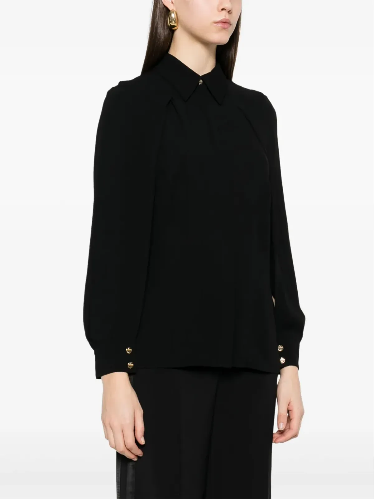 Elisabetta Franchi クレープシャツ - ブラック - 画像3
