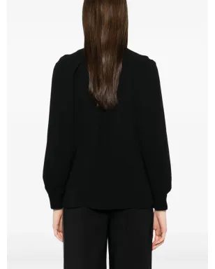 Elisabetta Franchi クレープシャツ - ブラック - サムネイル4