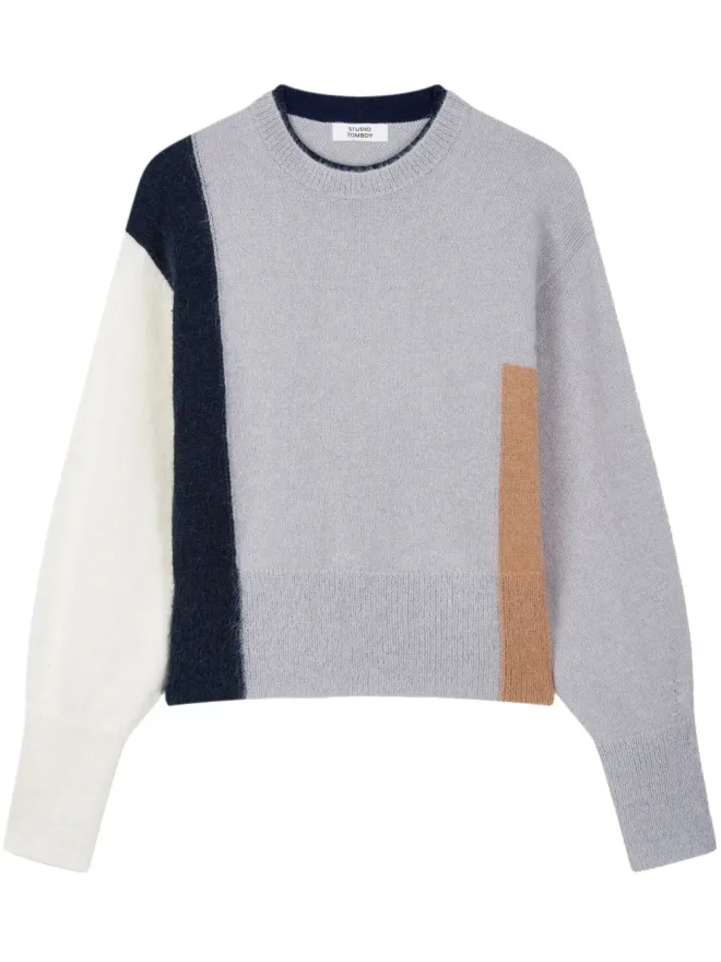 TOMBOY TOMBOY カラーブロックセーター グレーの商品画像