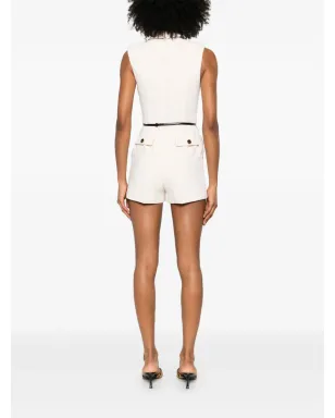 Elisabetta Franchi ダブルブレスト クレープ プレイスーツ - ベージュ - サムネイル4
