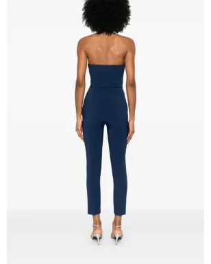 Elisabetta Franchi リボンディテール クレープ ジャンプスーツ ブルー - サムネイル4