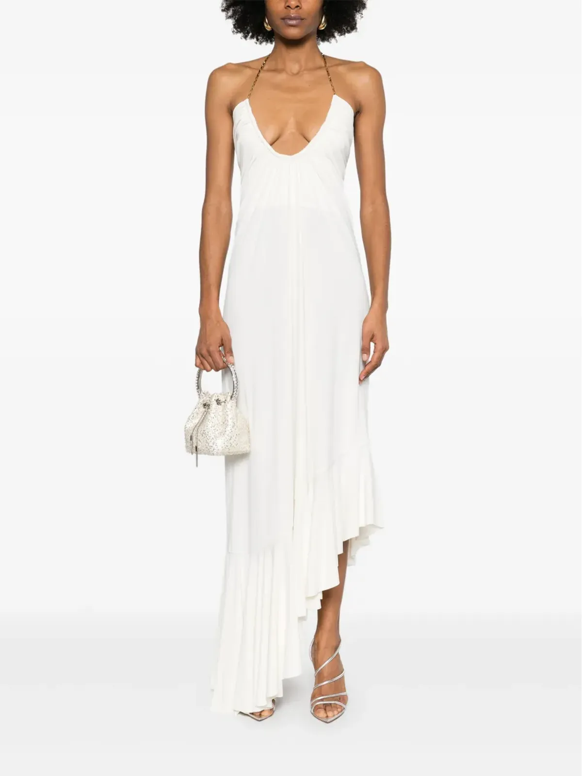 Amen chain-detail gown - Neutrals - 画像2