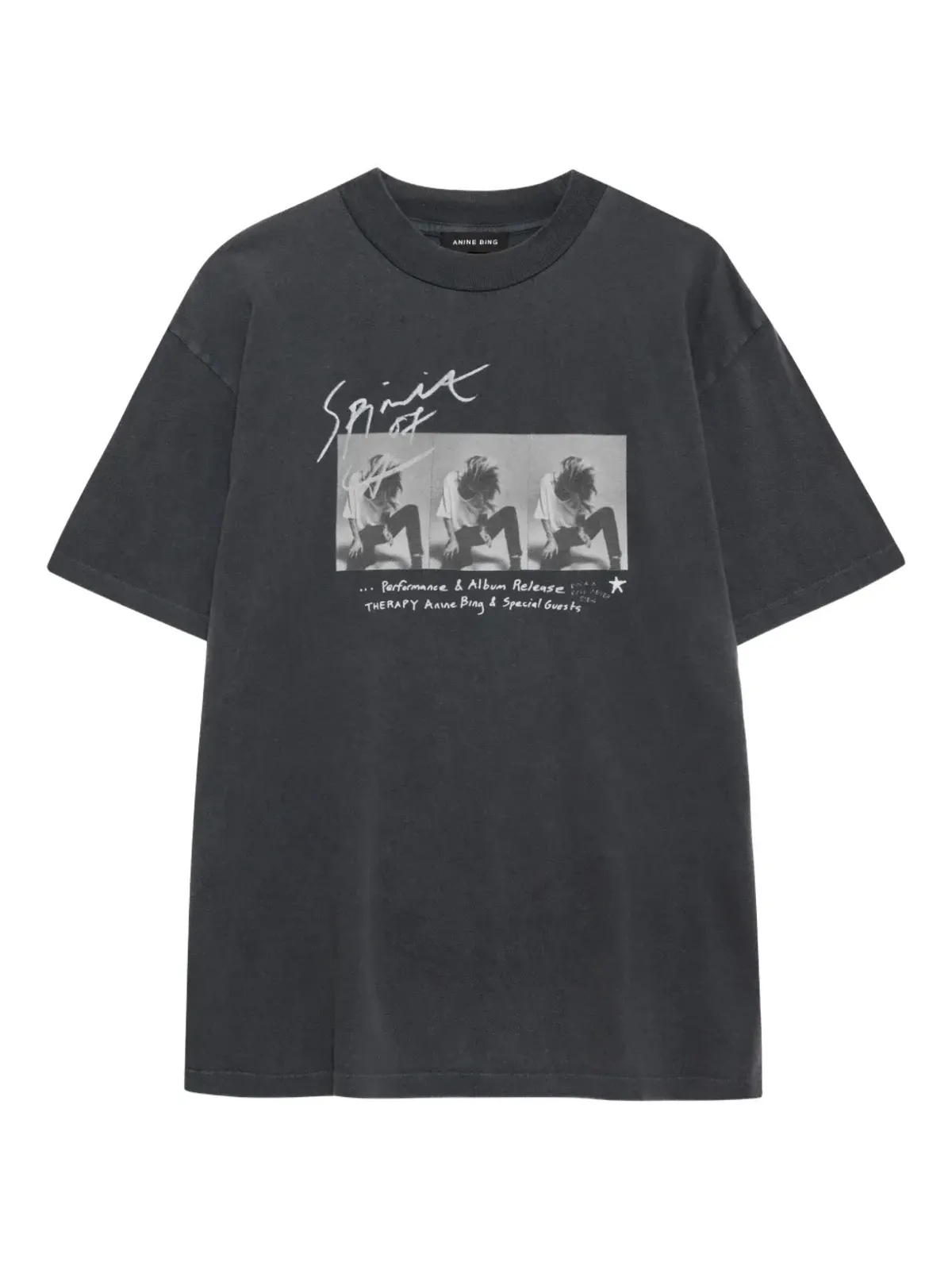 ANINE BING Ashton グラフィックプリントTシャツ グレー - 画像1