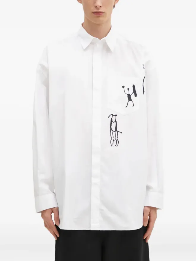 Wood Wood Wood Wood ロフス パッチポケット プリント シャツ - Whiteの商品画像