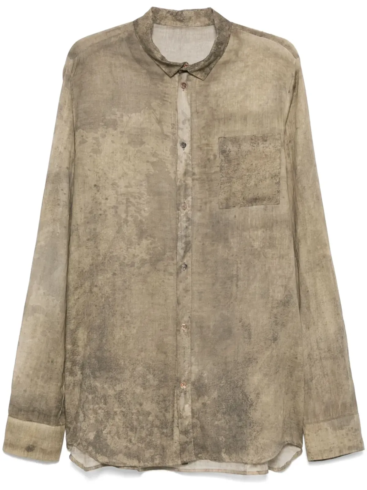 Masnada abstract-print shirt - Neutrals - 画像1