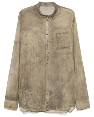 Masnada abstract-print shirt - Neutrals - サムネイル1